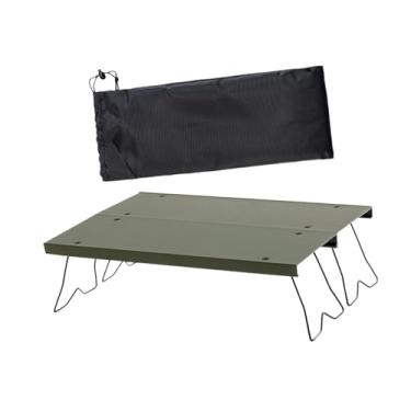 Imagem de YIJU Mesa de acampamento mesa externa dobra pernas móveis de praia de praia liga portátil de alumínio para churrasqueiras backpacking, Verde