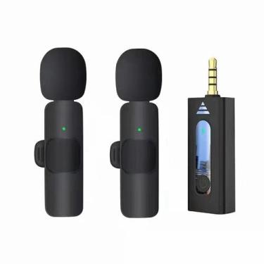 Imagem de Microfone Duplo Lapela Wireless Sem fio P3 3,5mm P/ Cameras Celulares 