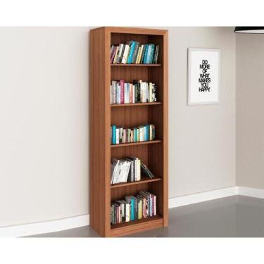 Imagem de Estante Livreiro Solteiro ME4104 c/ 4 Prateleiras Amêndoa - Tecno Mobi