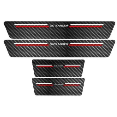 Imagem de Kit Soleira Protetora Porta Premium Red Carbono  Outlander  - Jhow Ade