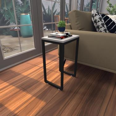 Imagem de Mesa Lateral Cinza Aparador De Sofa Sala Mesa Lateral Cama