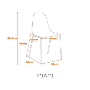 Imagem de Kit Com 2 Cadeiras Miami Com Assento Polipropileno Fratini Preto