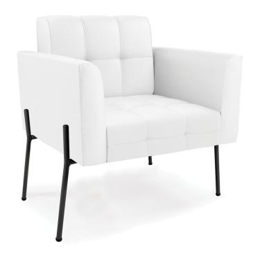 Imagem de Poltrona Pé De Ferro Preto Para Sala Elisa Corino Branco D03 - D'rossi