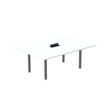Imagem de Mesa Reunião 200cm X 120cm Mrcpb2012 Branco-grafito