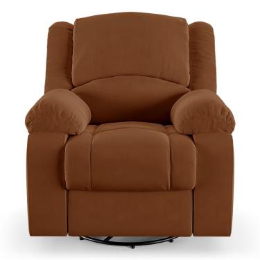 Imagem de Poltrona Do Papai Reclinável Sala De Cinema Barcelona Glider Manual Giratória Usb Veludo Terracota