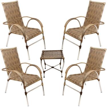 Imagem de Jogo 4 Cadeiras E Mesa Vênus Area Externa - Trama Cappuccino