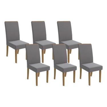 Imagem de Kit 2 Cadeiras De Cozinha 2cad142fr 6 Un Freijó Suede Titanio A050