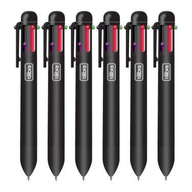 Imagem de Caixa Caneta Esferográfica Rc6 Cores Tilibra - 0.7mm C- 6 Unidades Preto