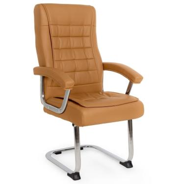 Imagem de Cadeira De Escritório Estofada Presidente Premium Base Fixa - Caramelo