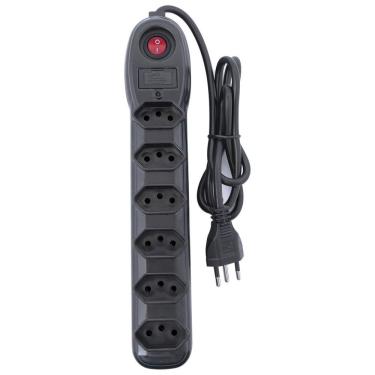Imagem de Filtro De Linha 6 Tomadas Pp 0,75 1m Bivolt Preto