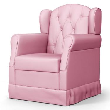 Imagem de Poltrona De Amamentação Fixa Lucy P04 Sintético Rosa - Mpozenato