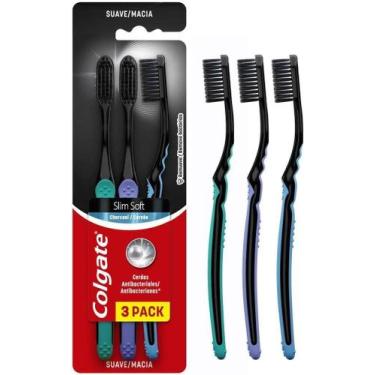 Imagem de Escova de Dente Colgate Slim Soft Black Macia 3un