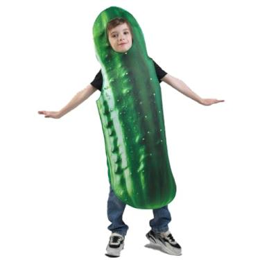 Imagem de DSplay Fantasia juvenil unissex de pepino, comida de picles, fantasia de Halloween para crianças (8-14 anos)