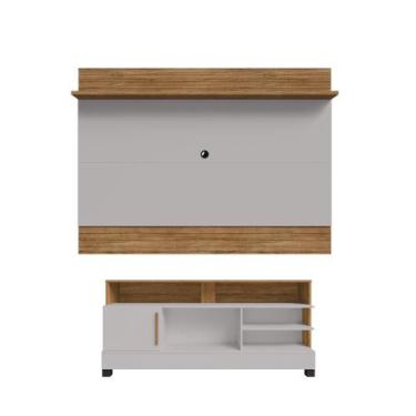 Imagem de Conjunto Painel e Rack Rivia Cinamomo Off White - CASA H