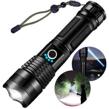 Imagem de Lanterna Tática de Emergência Recarregável Super Laser com Hiper Zoom 