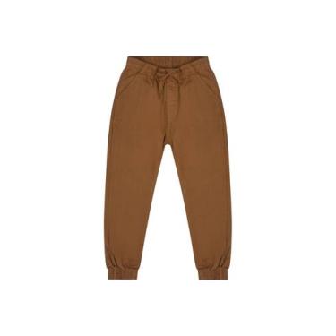Imagem de Calça Infantil em Sarja para Menino Quimby, Marrom, 8