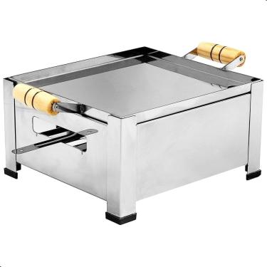 Imagem de Churrasqueira Bistequeira Inox Chapa Rechaud a Álcool FS