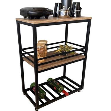 Imagem de Carrinho Gourmet Auxiliar Ferro Mdf - Ferreira Metal
