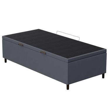 Imagem de Base Para Cama Box Baú Solteiro 88x188cm Hit Z04 Suede Cinza - Mpozenato