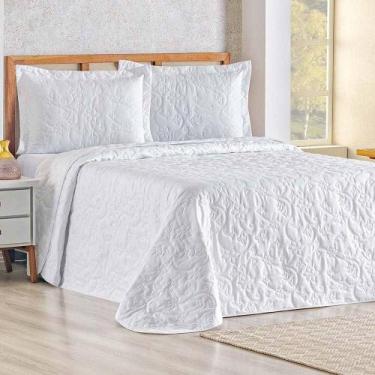 Imagem de Cobre Leito Queen Bouti Mavie Floral 180 Fios 3 Peças - Branco - Casa 