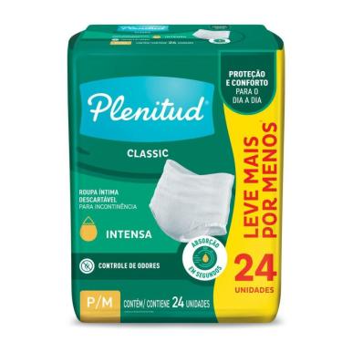 Imagem de Roupa Íntima Descartável Plenitud Classic Intensa P/M 24 Unidades