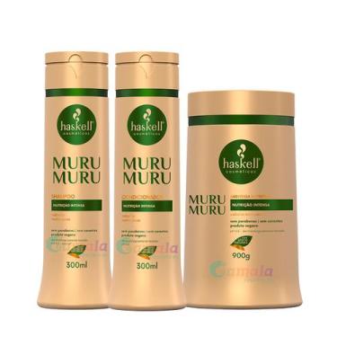 Imagem de Kit Haskell Murumuru Shampoo Condicionador 300 Mascara 900g