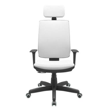Imagem de Cadeira Office Brizza Soft Aero Branco RelaxPlax Com Encosto Cabeça Ba