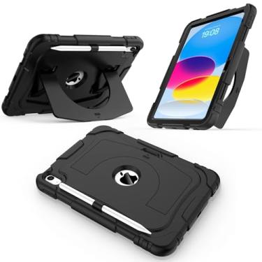 Imagem de CCMAO Capa infantil para iPad (A16) 11 polegadas 2025, iPad 10ª geração 10,9 polegadas 2022, com alça portátil e suporte para lápis, capa protetora resistente à prova de choque resistente para iPad 11