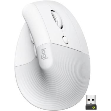 Imagem de Mouse Logitech Lift Vertical Ergonomico Branco 4000 DPI Sem Fio