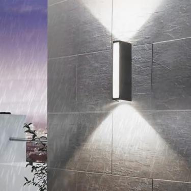 Imagem de Luzes de parede externas LED para cima e para baixo IP65 à prova d'água lâmpadas de parede de jardim moderno acrílico alumínio exterior arandelas de parede interna/externa para porta da frente quintal