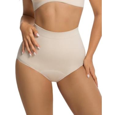 Imagem de Loswie Roupa íntima feminina para incontinência, modelador de controle de conforto para mulheres, pós-parto, à prova de vazamento, cintura alta lavável