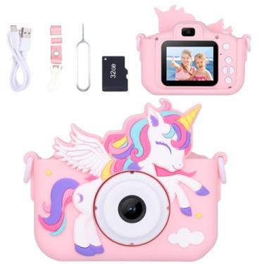 Imagem de Envyvip Câmera De Brinquedo Unicórnio Para Meninas 3 A 8 Anos, Presente Digital Natal E Aniversário 3, 4, 5, 6, 7 Vídeo Selfies Fofa, Hd 1080P, Cartão Sd 32 Gb Incluso, Rosa
