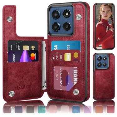 Imagem de DJDUCK Capa carteira projetada para Moto G Stylus 2025 com suporte para cartão, [capa de fecho magnético] [proteção de couro com bloqueio de RFID] à prova de choque feminina e masculina para Moto G