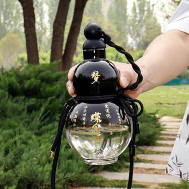 Imagem de Garrafa de água de cabaça, 930 ml, água esportiva, viagem, jarra para academia, jarro portátil para viagem, grande capacidade, durável, com 2 alças versáteis para pendurar e adesivos, (sonho).