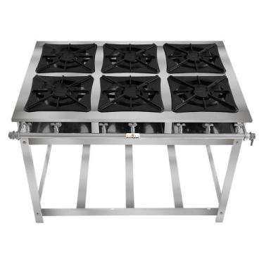 Imagem de Fogão Super 40 Kenok 6 Bocas Duplas Baixa Pressão FBSU6B.775