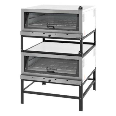 Imagem de Forno Lastro a Gás Gastromaq Epóxi Duplo 95cm Porta Basculante FLGD 95