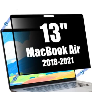 Imagem de Ceydebne Protetor de tela de privacidade para MacBook Air 13 polegadas (2018-2021, M1) Protetor de tela removível para laptop com design ultrafino