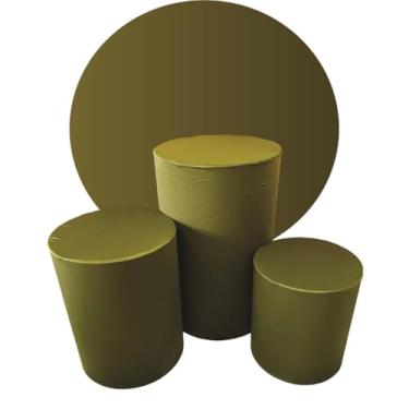 Imagem de kit Capa Trio de Cilindro + Painel 1,50m Decoração Festa - multicolorido Organização de Decoração para Festas(VERDE OLIVA)