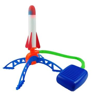Imagem de Lançador de Foguete Infantil Luzes EVA Flexível Alcança até 30m Ajuste de Ângulo 70° Brinquedo Educativo Crianças