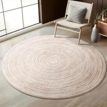 Imagem de Asrug Tapete redondo de 1,2 m, para sala de jantar, 1,2 m, antiderrapante, lavável à máquina, tapetes circulares para sala de estar, cozinha, quarto, berçário, entrada, sala de jogos, casa de fazenda