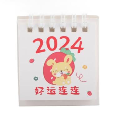 Imagem de Mini calendário de mesa 2024 pequeno espaço fofo economizando papel durável, fácil de limpar decoração para casa para o escritório mesa de trabalho de mesa de noite