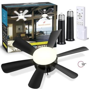 Imagem de Laliled Ventilador de teto com luz – Ventilador de luz com controle remoto e aplicativo, ventilador de teto pequeno de 45,7 cm, 6 velocidades e 3 modos de iluminação, ideal para quarto, cozinha, sala