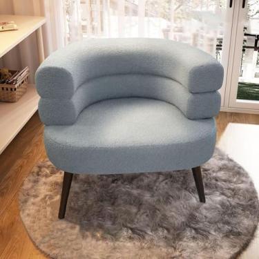 Imagem de Cadeira De Braço Cadeira De Acento, Cadeira De Sotaque, Grande Superfície De Assento, Não Lotada, Estável Carga-suporte, Durável, Moderna E Simples Cadeira De, Lightblue, 70 * 50 * 70cm