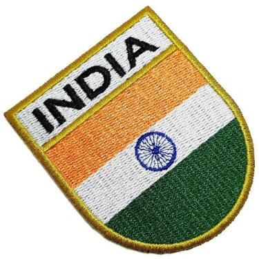 Imagem de Bandeira País Índia Patch Bordada Termo Adesivo Para Kimono - BR44