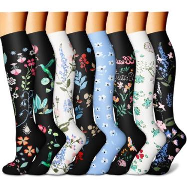 Imagem de Meias de compressão CHARMKING para mulheres e homens (8 pares)