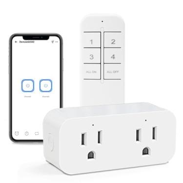 Imagem de RODOT Tomada Inteligente Ewelink 16A Wi-Fi, Controle Remoto Por Aplicativo, Temporizador, Elétrica Com Transmissor De 2,4 Ghz, Design Compacto 2 Em 1, Compatível Alexa, Google Home, Smartthings