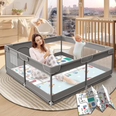 Imagem de Baby Playpen XVI-HX com tapete de 127 x 127 cm, interno e externo - XV