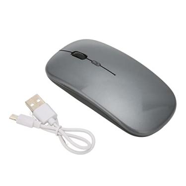 Imagem de Mouse para Jogos, Mouse Sem Fio 2.4G Mudo Carregável 7 Ultrafino para Laptop para Computador para Escritório (Cinza escuro)