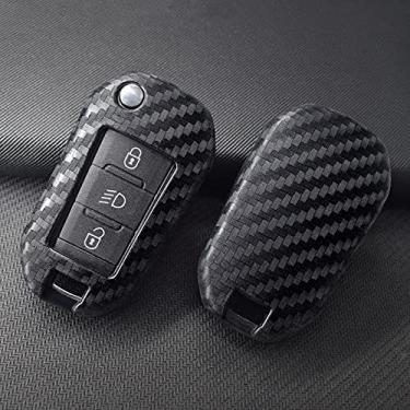 Imagem de CSHU Porta-chaves do carro capa porta-chaves porta-chaves de proteção do porta-chaves do carro, adequado para Peugeot 3008 208 308 508 408 2008 307 4008 Citroen C4