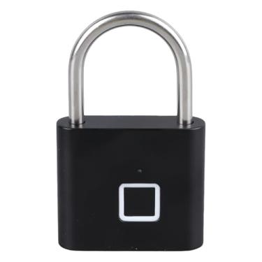 Imagem de Generic Padlock, Desbloqueio Rápido do Cadeado de Impressão Digital de Alta Segurança à Prova d'água Fácil Uso Inteligente para Casa (Preto)
